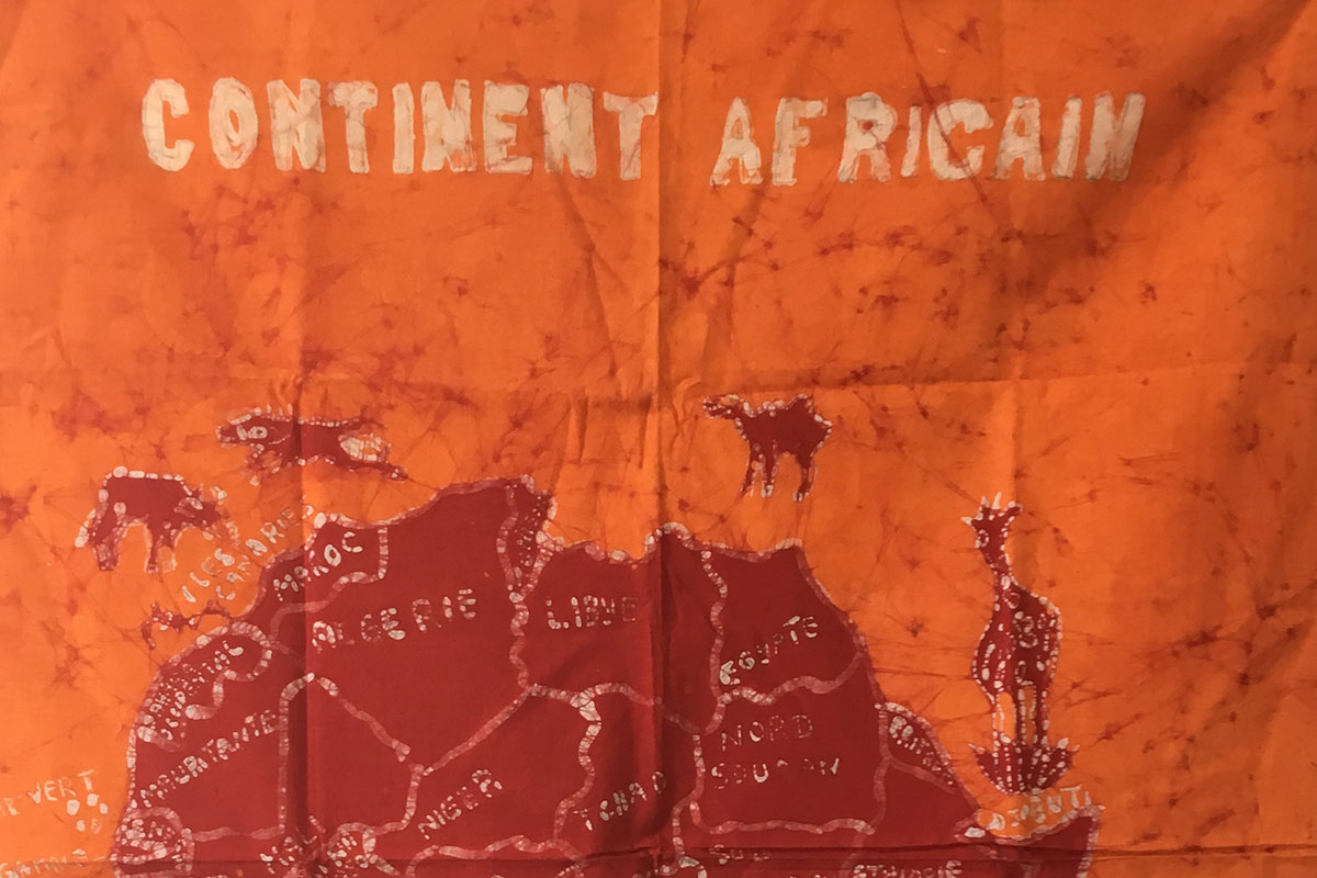 Batik Wandbehang - Kontinent Afrika